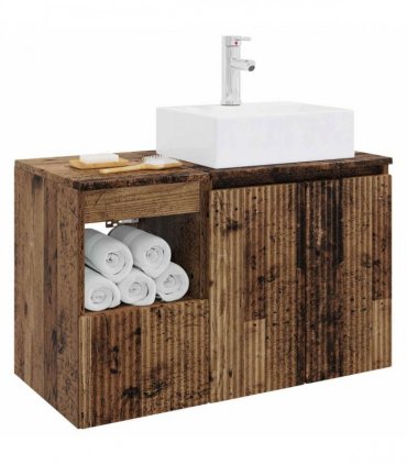 vidaXL Bathroom Cabinet Set 2 pcs Old Wood 79.5 x 41 x 79.5 cm