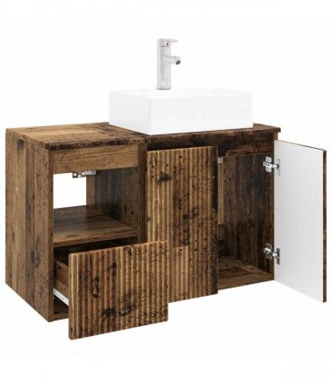 vidaXL Bathroom Cabinet Set 2 pcs Old Wood 79.5 x 41 x 79.5 cm