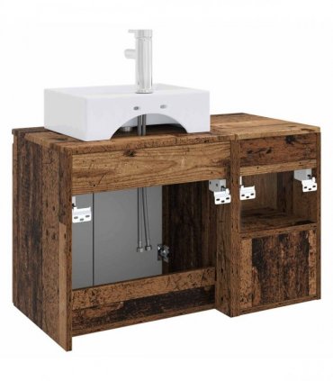 vidaXL Bathroom Cabinet Set 2 pcs Old Wood 79.5 x 41 x 79.5 cm