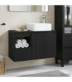 vidaXL Bathroom Cabinet Set 2 pcs Black 83 x 35 x 80 cm