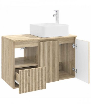vidaXL Bathroom Cabinet Set 2 pcs Sonoma Oak 83 x 35 x 80 cm