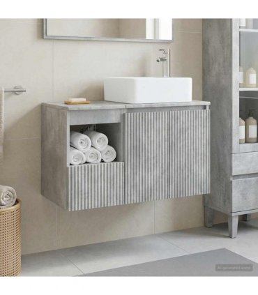 vidaXL Bathroom Cabinet Set 2 pcs Concrete Grey 83 x 35 x 80 cm