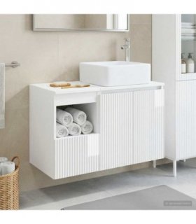 vidaXL Bathroom Cabinet Set 2 pcs High Gloss White 83 x 35 x 80 cm
