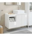vidaXL Bathroom Cabinet Set 2 pcs High Gloss White 83 x 35 x 80 cm