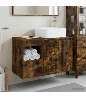 vidaXL Bathroom Cabinet Set 2 pcs Smoked Oak 83 x 35 x 80 cm