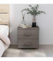 vidaXL Bedside Cabinet "HAMAR" Light Grey 40x35x44,5 cm Solid Pinewood