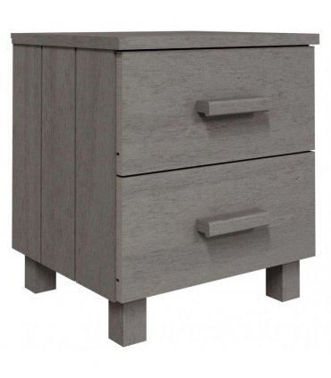 vidaXL Bedside Cabinet "HAMAR" Light Grey 40x35x44,5 cm Solid Pinewood