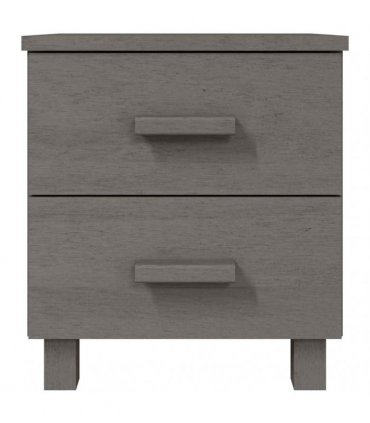 vidaXL Bedside Cabinet "HAMAR" Light Grey 40x35x44,5 cm Solid Pinewood