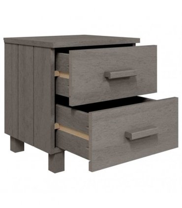 vidaXL Bedside Cabinet "HAMAR" Light Grey 40x35x44,5 cm Solid Pinewood