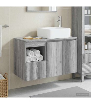 vidaXL Bathroom Cabinet Set 2 pcs Grey Sonoma 83 x 35 x 80 cm