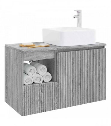 vidaXL Bathroom Cabinet Set 2 pcs Grey Sonoma 83 x 35 x 80 cm