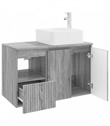 vidaXL Bathroom Cabinet Set 2 pcs Grey Sonoma 83 x 35 x 80 cm