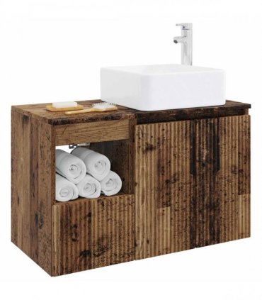 vidaXL Bathroom Cabinet Set 2 pcs Old Wood 83 x 35 x 80 cm