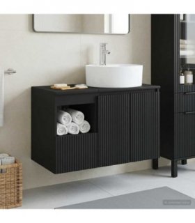 vidaXL Bathroom Cabinet Set 2 pcs Black 79.5 x 44.5 x 82 cm