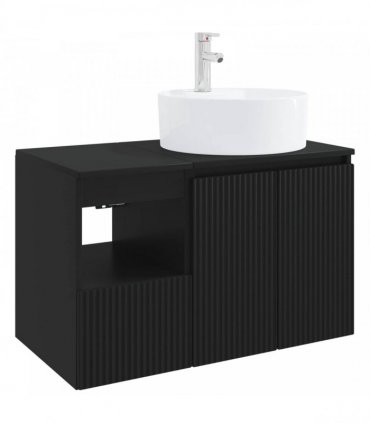 vidaXL Bathroom Cabinet Set 2 pcs Black 79.5 x 44.5 x 82 cm