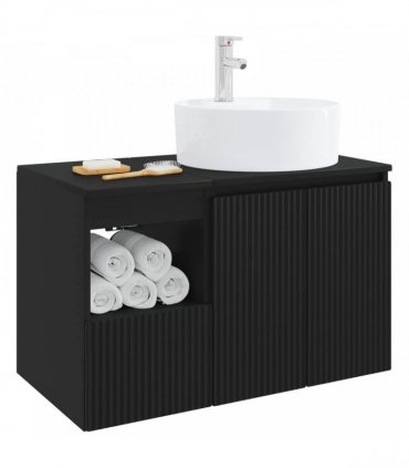 vidaXL Bathroom Cabinet Set 2 pcs Black 79.5 x 44.5 x 82 cm