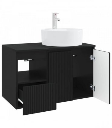 vidaXL Bathroom Cabinet Set 2 pcs Black 79.5 x 44.5 x 82 cm