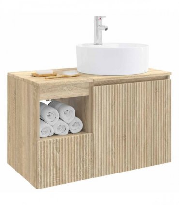 vidaXL Bathroom Cabinet Set 2 pcs Sonoma Oak 79.5 x 44.5 x 82 cm