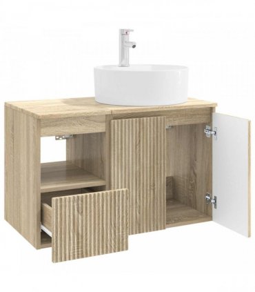 vidaXL Bathroom Cabinet Set 2 pcs Sonoma Oak 79.5 x 44.5 x 82 cm