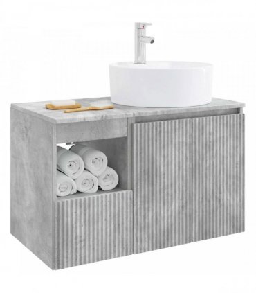 vidaXL Bathroom Cabinet Set 2 pcs Concrete Grey 79.5 x 44.5 x 82 cm