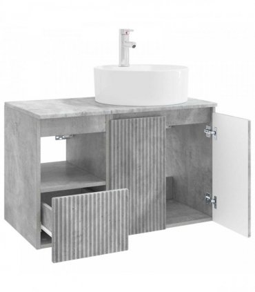 vidaXL Bathroom Cabinet Set 2 pcs Concrete Grey 79.5 x 44.5 x 82 cm