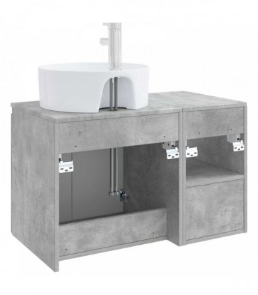 vidaXL Bathroom Cabinet Set 2 pcs Concrete Grey 79.5 x 44.5 x 82 cm