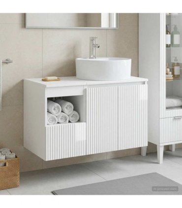 vidaXL Bathroom Cabinet Set 2 pcs High Gloss White 79.5 x 44.5 x 82 cm