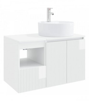 vidaXL Bathroom Cabinet Set 2 pcs High Gloss White 79.5 x 44.5 x 82 cm