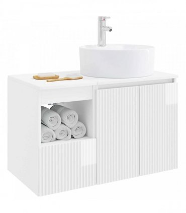 vidaXL Bathroom Cabinet Set 2 pcs High Gloss White 79.5 x 44.5 x 82 cm
