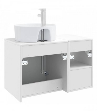vidaXL Bathroom Cabinet Set 2 pcs High Gloss White 79.5 x 44.5 x 82 cm