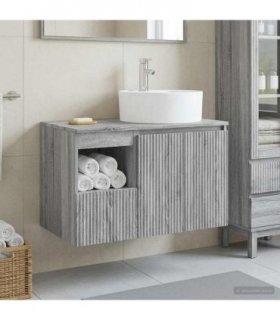 vidaXL Bathroom Cabinet Set 2 pcs Grey Sonoma 79.5 x 44.5 x 82 cm