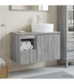 vidaXL Bathroom Cabinet Set 2 pcs Grey Sonoma 79.5 x 44.5 x 82 cm