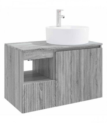 vidaXL Bathroom Cabinet Set 2 pcs Grey Sonoma 79.5 x 44.5 x 82 cm