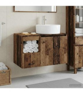 vidaXL Bathroom Cabinet Set 2 pcs Old Wood 79.5 x 44.5 x 82 cm