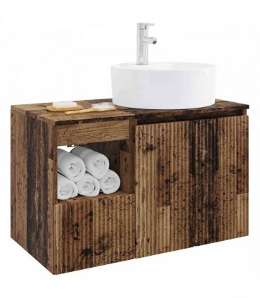 vidaXL Bathroom Cabinet Set 2 pcs Old Wood 79.5 x 44.5 x 82 cm