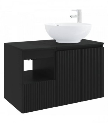 vidaXL Bathroom Cabinet Set 2 pcs Black 79.5 x 44.5 x 80 cm