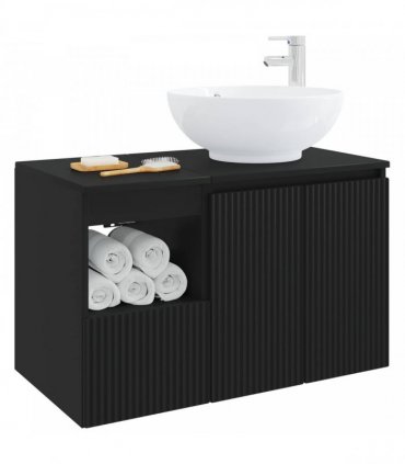 vidaXL Bathroom Cabinet Set 2 pcs Black 79.5 x 44.5 x 80 cm