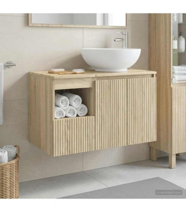 vidaXL Bathroom Cabinet Set 2 pcs Sonoma Oak 79.5 x 44.5 x 80 cm