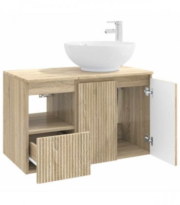 vidaXL Bathroom Cabinet Set 2 pcs Sonoma Oak 79.5 x 44.5 x 80 cm