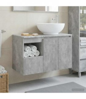 vidaXL Bathroom Cabinet Set 2 pcs Concrete Grey 79.5 x 44.5 x 80 cm