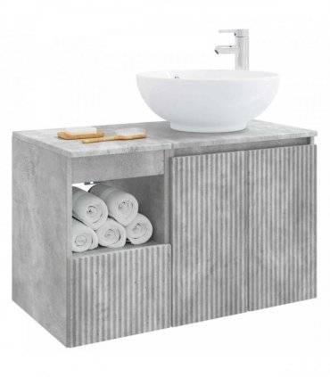 vidaXL Bathroom Cabinet Set 2 pcs Concrete Grey 79.5 x 44.5 x 80 cm