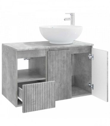 vidaXL Bathroom Cabinet Set 2 pcs Concrete Grey 79.5 x 44.5 x 80 cm