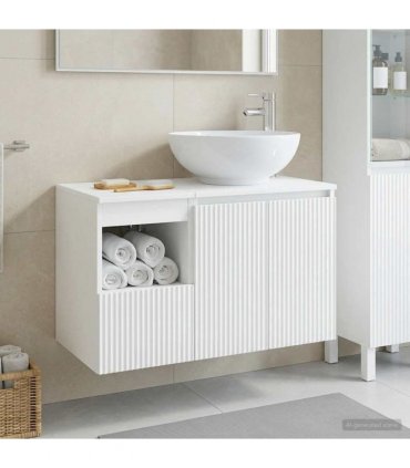 vidaXL Bathroom Cabinet Set 2 pcs High Gloss White 79.5 x 44.5 x 80 cm