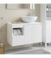 vidaXL Bathroom Cabinet Set 2 pcs High Gloss White 79.5 x 44.5 x 80 cm