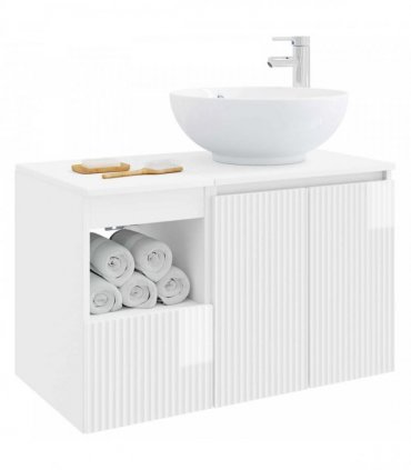 vidaXL Bathroom Cabinet Set 2 pcs High Gloss White 79.5 x 44.5 x 80 cm