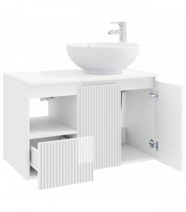 vidaXL Bathroom Cabinet Set 2 pcs High Gloss White 79.5 x 44.5 x 80 cm