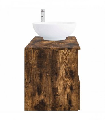 vidaXL Bathroom Cabinet Set 2 pcs Smoked Oak 79.5 x 44.5 x 80 cm