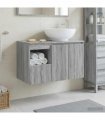 vidaXL Bathroom Cabinet Set 2 pcs Grey Sonoma 79.5 x 44.5 x 80 cm