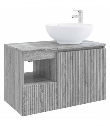 vidaXL Bathroom Cabinet Set 2 pcs Grey Sonoma 79.5 x 44.5 x 80 cm