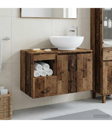 vidaXL Bathroom Cabinet Set 2 pcs Old Wood 79.5 x 44.5 x 80 cm